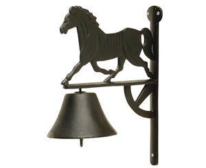 Cast Iron Horse Bell 34Cm Black Well Made Good Sound - Black