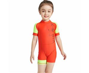 Catzon Boys and Girls 1 Piece Neoprene Surfing UV Protection Swimsuit DIVE&SAIL LS-18841 Orange