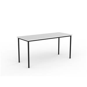 CeVello 1500 x 600mm Black Frame White Top Canteen Table