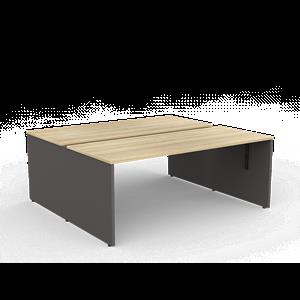 CeVello 1800 x 750mm Oak And Charcoal Two User Double Sided Desk
