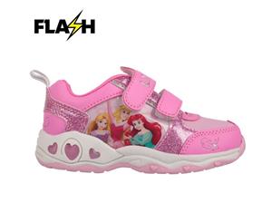 Character Kids Light Up Infants Trainers Sneakers Girls Shoes - Disney Princess