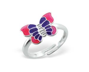 Children's Pink and Purple Butterfly Ring