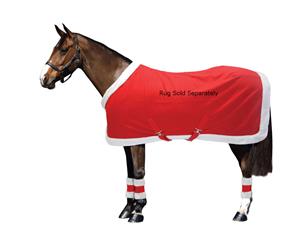 Christmas Xmas Horse Leg Wraps Set Of 4 - Red
