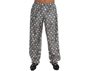 Dolce & Gabbana Silver Silk Pajama Lounge Pants