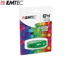 EMTEC 64GB C410 Colour Mix USB 2.0 Flash Drive - Green