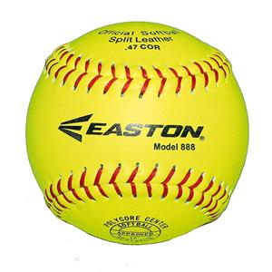 Easton 888 Leather Neon Softball Ball Yellow