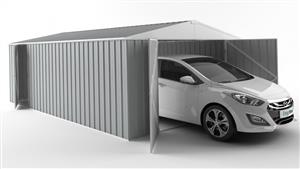 EasyShed 6038 Tall Garage Shed - Gull Grey