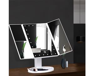 Embellir Makeup Mirror With 22 LED Light 1X2X3X Magnifying Tri-Fold Touch