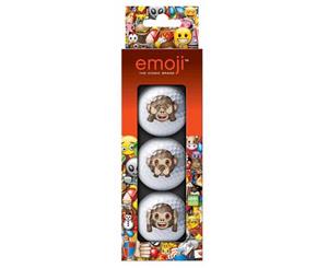 Emoji Monkey Pack Of 3 Golf Balls Multi
