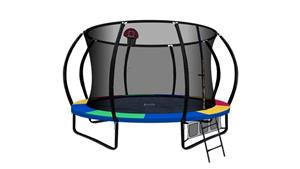 Everfit 12ft Trampoline with Basketball Hoop - Rainbow