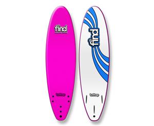 FIND 7Ɔ'' Tuffrap Soft Surfboard Thruster NEON PINK - 3 Fin - Pink