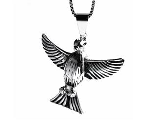 Fashion Stainless Steel Pigeon Mens Pendant Personality Womens Necklace - 24 Inch