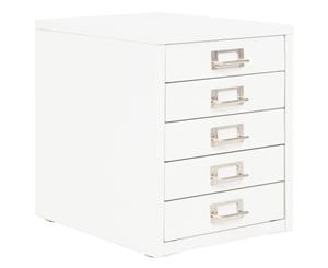 Filing Cabinet with 5 Drawers Metal White Home Office Storage Organiser