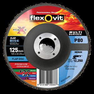 Flexovit 125 x 22mm P80 Maxx Abrasive Flap Disc