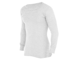 Floso Mens Thermal Underwear Long Sleeve Vest Top (Viscose Premium Range) (White) - THERM107