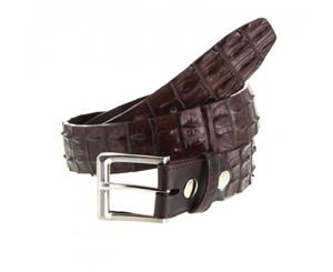 Genuine Crocodile Leather Belt - Brown