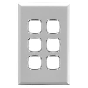 HPM EXCEL 6 Gang Coverplate - White