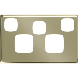 HPM EXCEL Double Powerpoint With Extra Switch Coverplate - Polished Brass