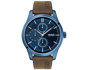 Hugo Discover Multifunctional Brown Leather Men's Watch - 1530083