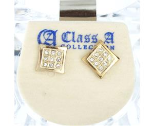 Iced Out Bling Earrings Box - SHAPE 8mm gold - Gold