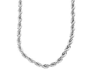 Iced Out Bling Hip Hop Rope Chain - 4mm - silver - 90cm