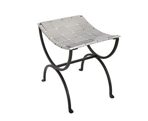 Iron Seat Bench with Woven Stainless Steel Top