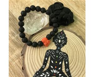 Kid's Little Elephant and Lava Stone Aroma Diffuser Bracelet - Orange