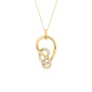 Large Knots Pendant with 0.22 Carat TW of Diamonds in 10ct Yellow Gold