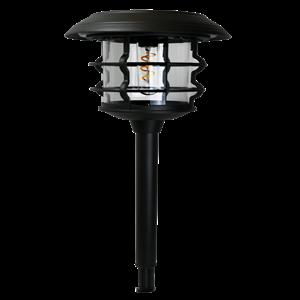 Lectro Glass Cage Spiral Filament LED Solar Path Light