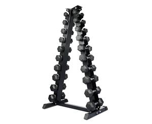 Lifespan Fitness Hex Fixed Dumbell Set 1-10kg Pairs + Stand