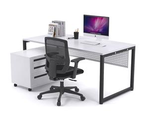 Litewall Evolve - Modern Office Desk Office Furniture [1200L x 800W] - white white modesty