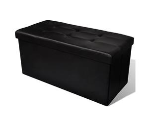 Long Foldable Storage Bench Black