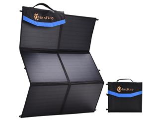 Maxray 160W Folding Solar Panel Blanket Kit 12V Mono Power Battery Mat Camping Caravan Boat Charging USB