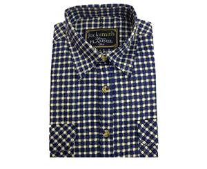 Men's Flannelette Shirt Check Vintage Long Sleeve - 49 (Full Placket)