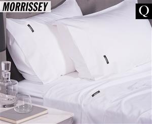 Morrissey Bamboo Luxe Cotton Queen Bed Sheet Set - Snow