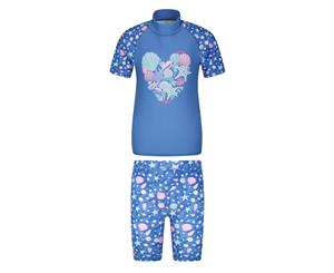 Mountain Warehouse Kid Printed Kids Rash Vest And Matching Short - Pink