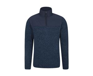 Mountain Warehouse Mens Panel Fleece Top Lightweight Sweater Jumper Pullover - Navy