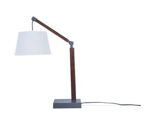 New Oriental Table Lamp w/ Grey Hanging Shade - Natural