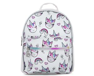 OMG Accessories Kids' Unicorn & Rainbows Hologram Print Mini Backpack - White