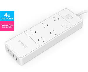 Orico 6 AC Outlets w/ 4 USB Charging Ports Power Board - White