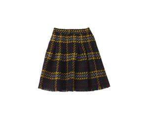Oscar De La Renta Plaid Tweed Wool Skirt