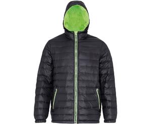 Outdoor Look Mens Evanton Padded Warm Quilted Water Resistant Jacket - Black/Lime