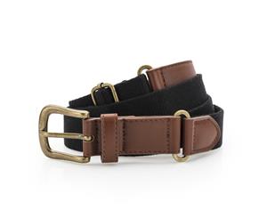 Outdoor Look Womens Faux Leather Canvas Belt - Black