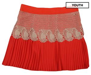 PINKO Up Kids' Lace Pleated Skirt - Red