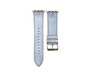 Pastel Color Leather Watch Band -Blue