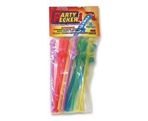 Pecker Sipping Straws - 12 Pack Coloured