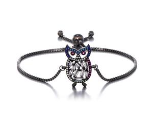 Personality Zircon Owl Black Link Bracelet