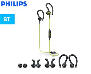 Phillips ActionFit Bluetooth Sports Earphones - Black/Green