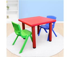 Quality Kid's Adjustable Square Table with 2 Chairs Mixed Set