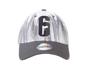 Rainbow 6 Baseball Cap 6-Siege Logo Official Gamer Strapback - Black